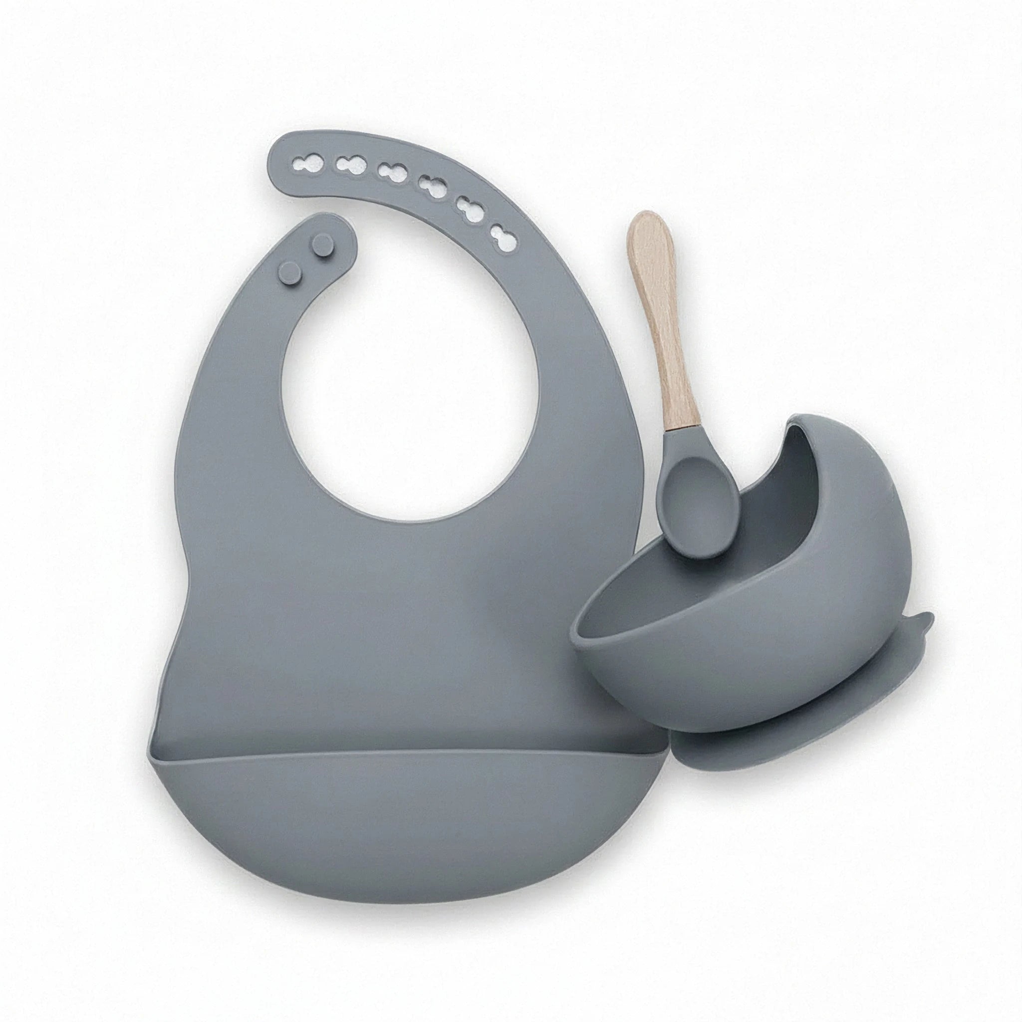 3 Piece Silicone Baby Feeding Set For Mess Free Mealtime
