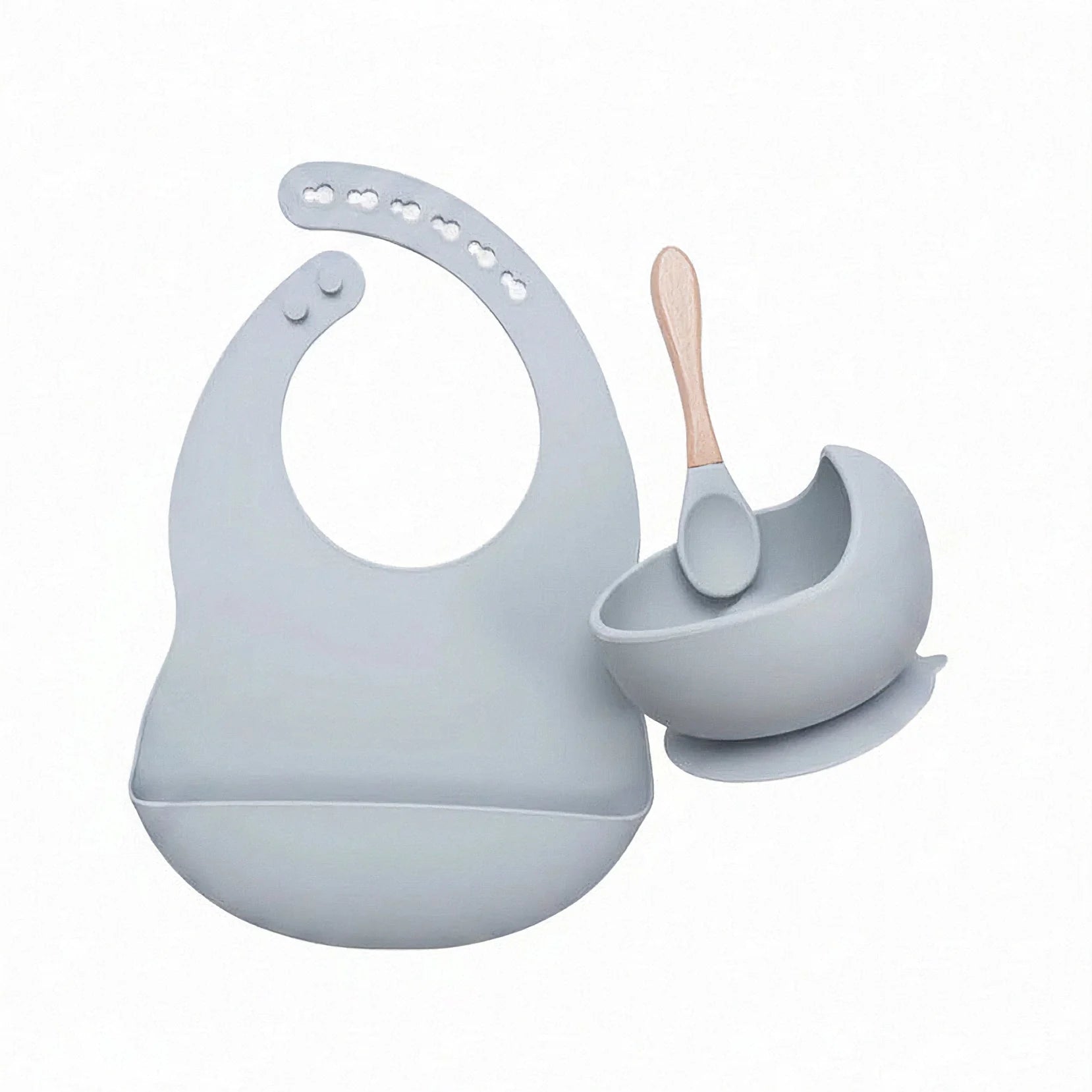 3 Piece Silicone Baby Feeding Set For Mess Free Mealtime