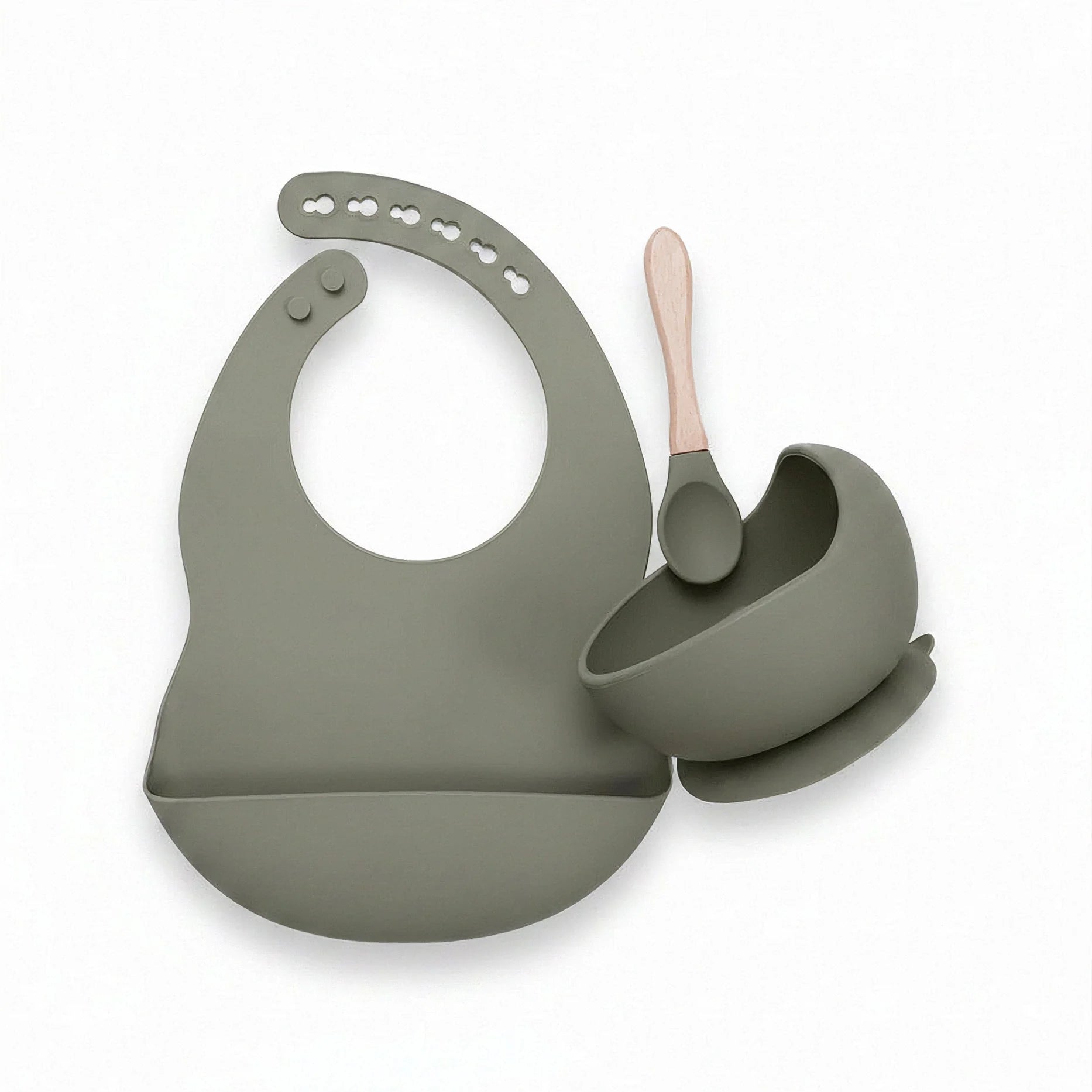 3 Piece Silicone Baby Feeding Set For Mess Free Mealtime