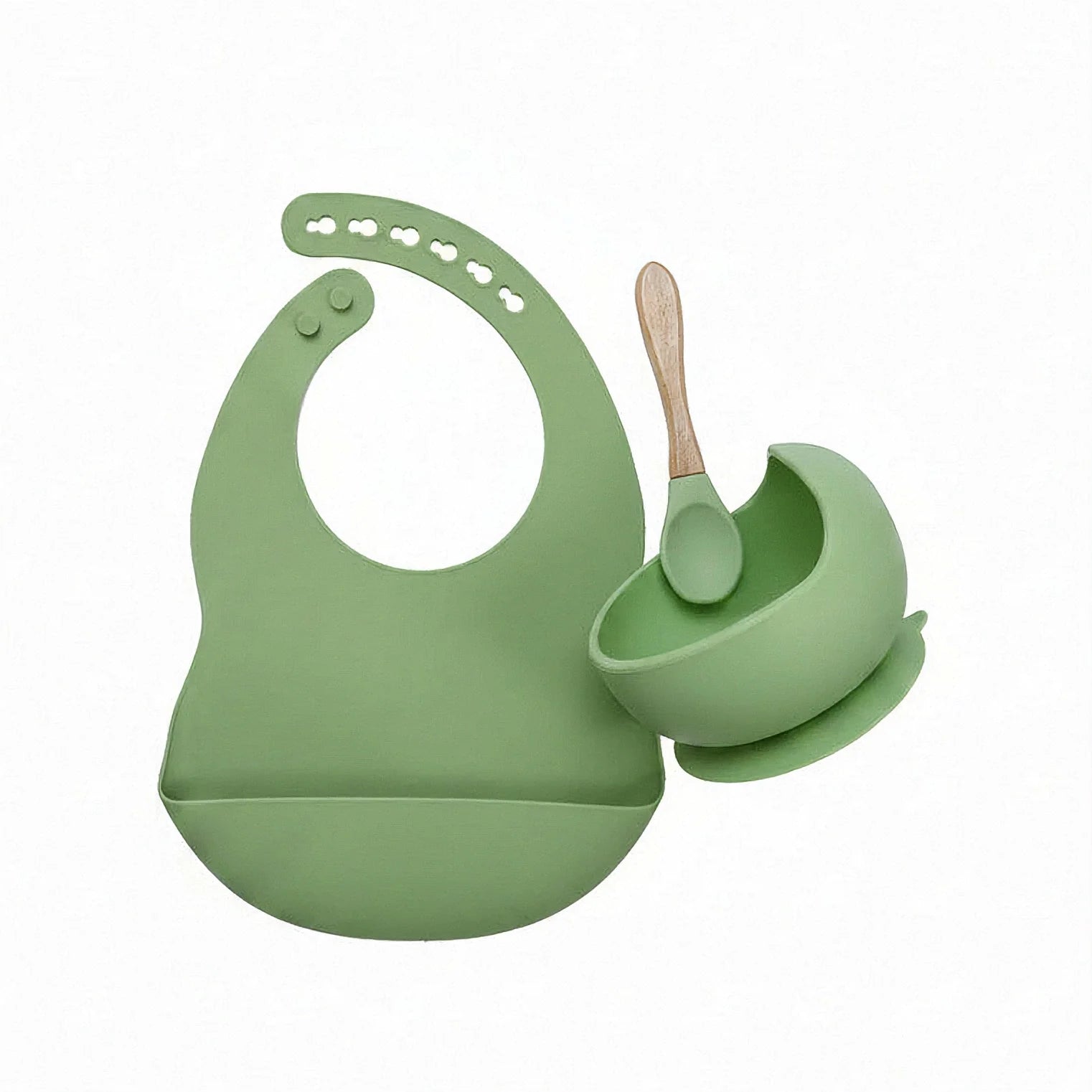 3 Piece Silicone Baby Feeding Set For Mess Free Mealtime