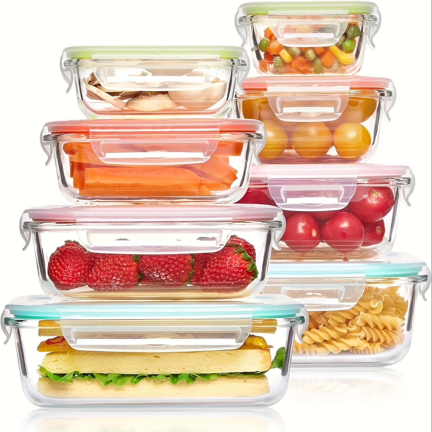 16 Piece Glass Food Storage Containers with Lids – Durable Set
