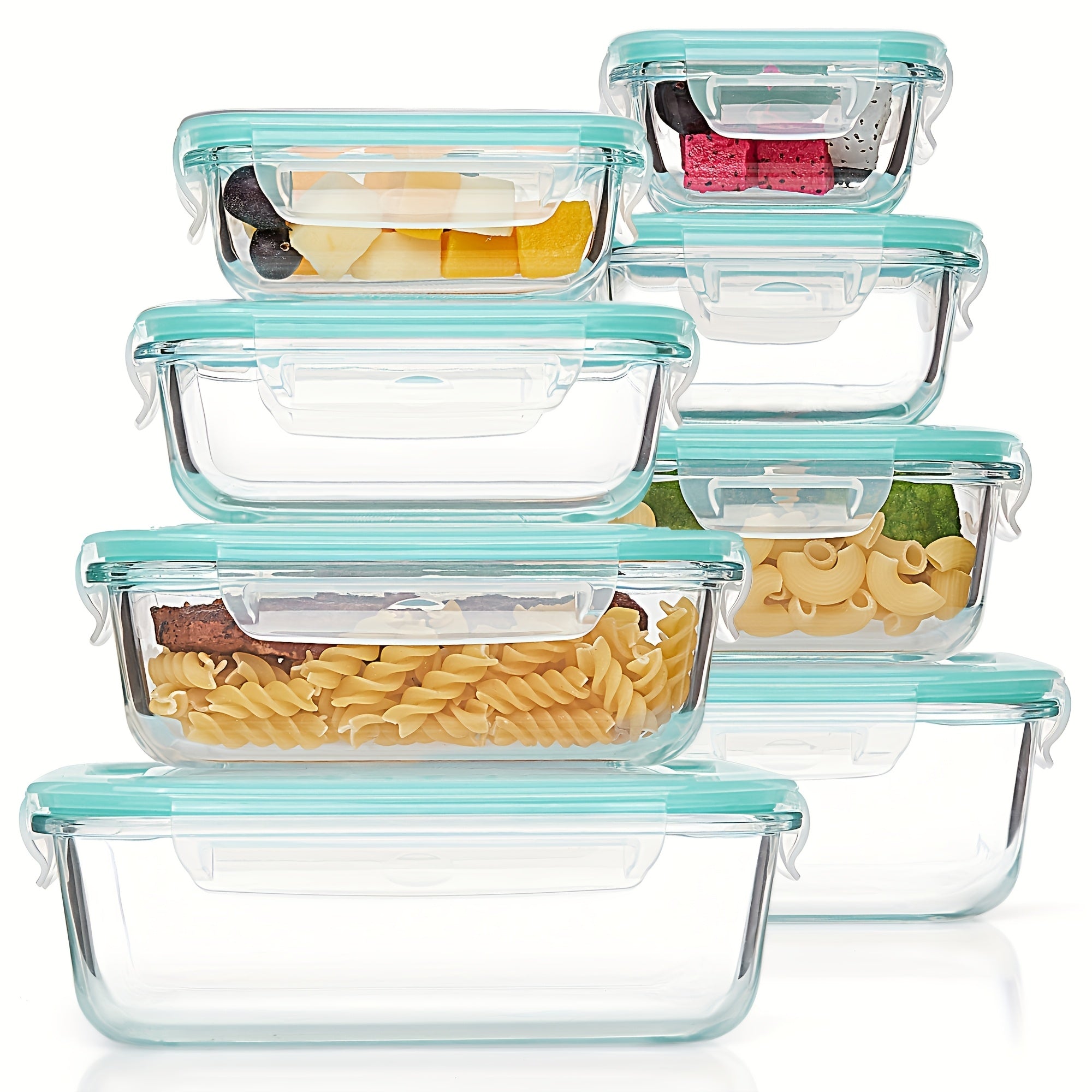 16 Piece Glass Food Storage Containers with Lids – Durable Set