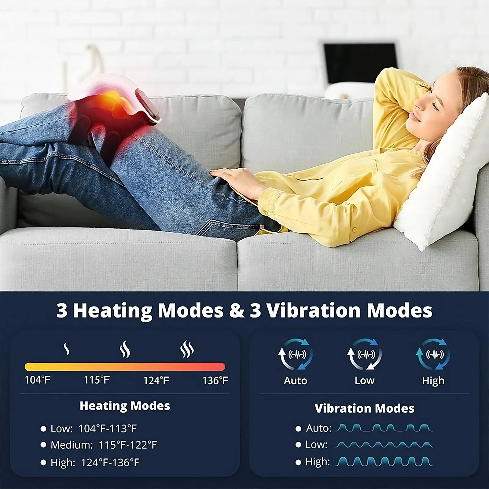 Rechargeable Electric Knee Shoulder Massager Heat Therapy Device