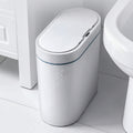 Smart Waterproof Trash Can With Automatic Lid Open Seam White