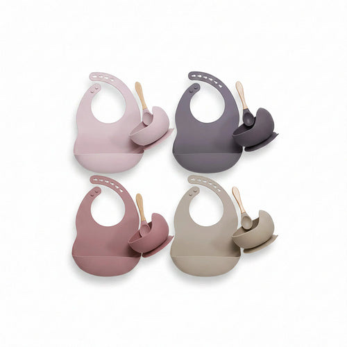 3 Piece Silicone Baby Feeding Set For Mess Free Mealtime
