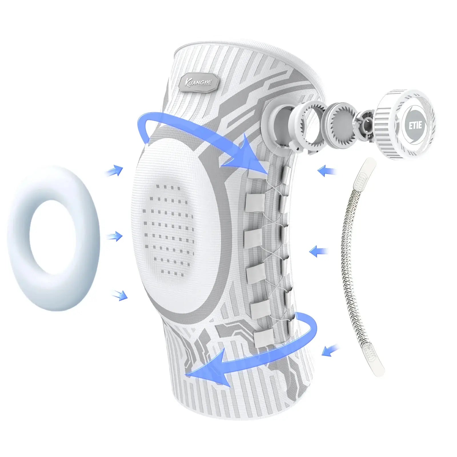 Flexible Knee Brace With Patella Support And Stabilizer Fit