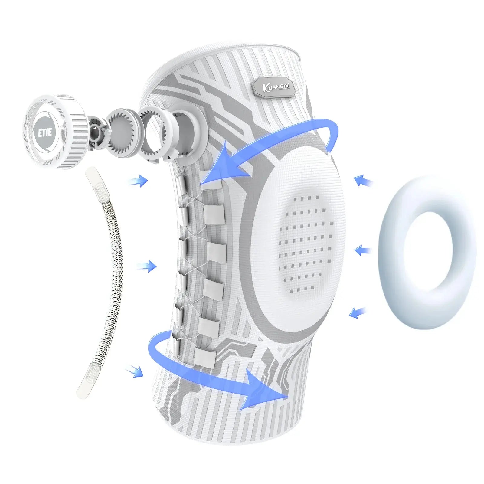 Flexible Knee Brace With Patella Support And Stabilizer Fit
