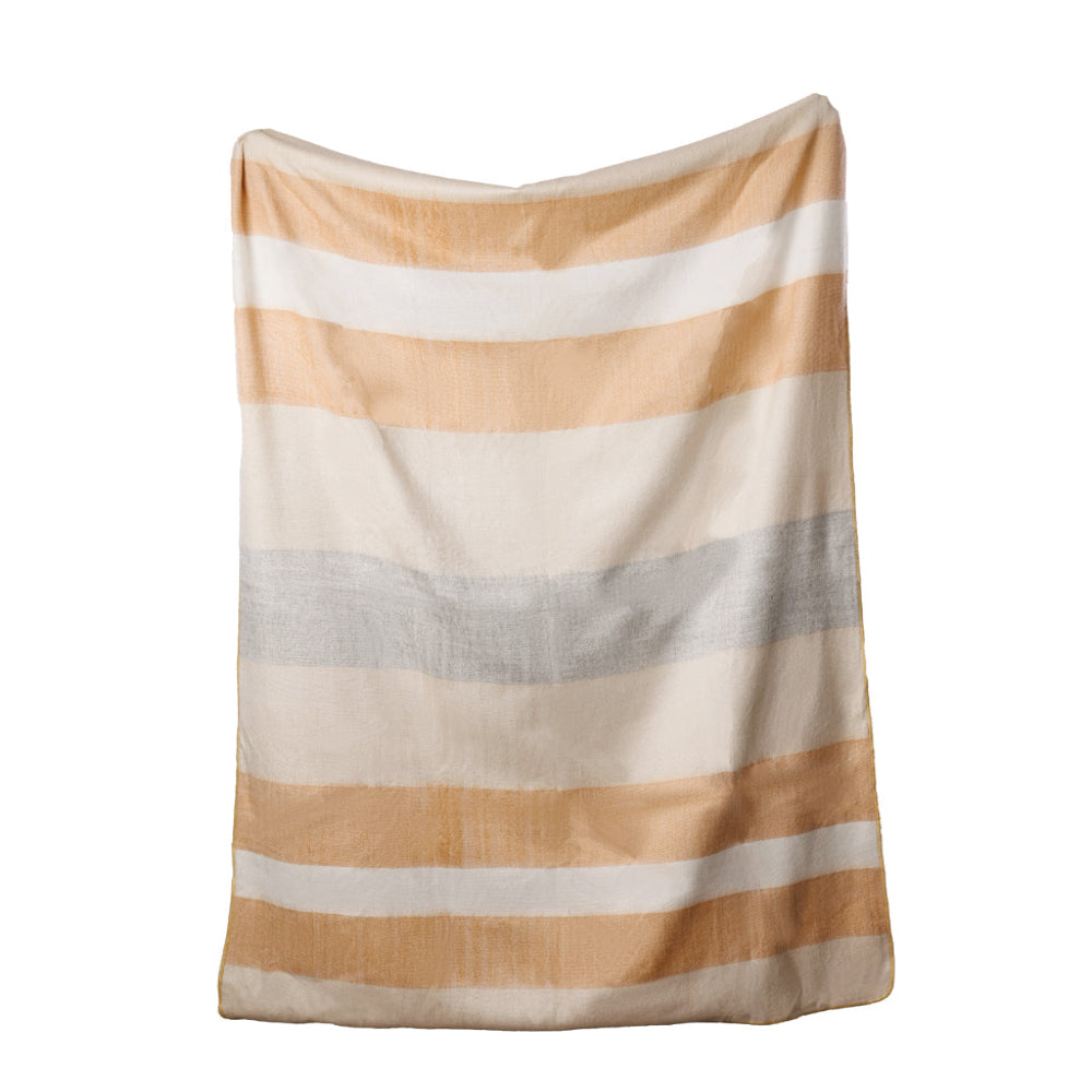 Handwoven Apricot Mist Alpaca Throw Blanket From Ecuador
