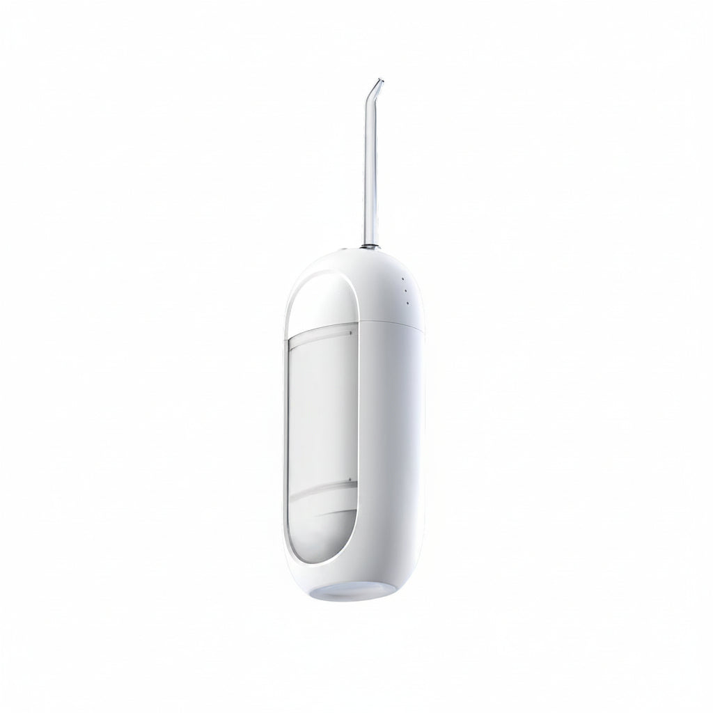 White dental water flosser on a white background