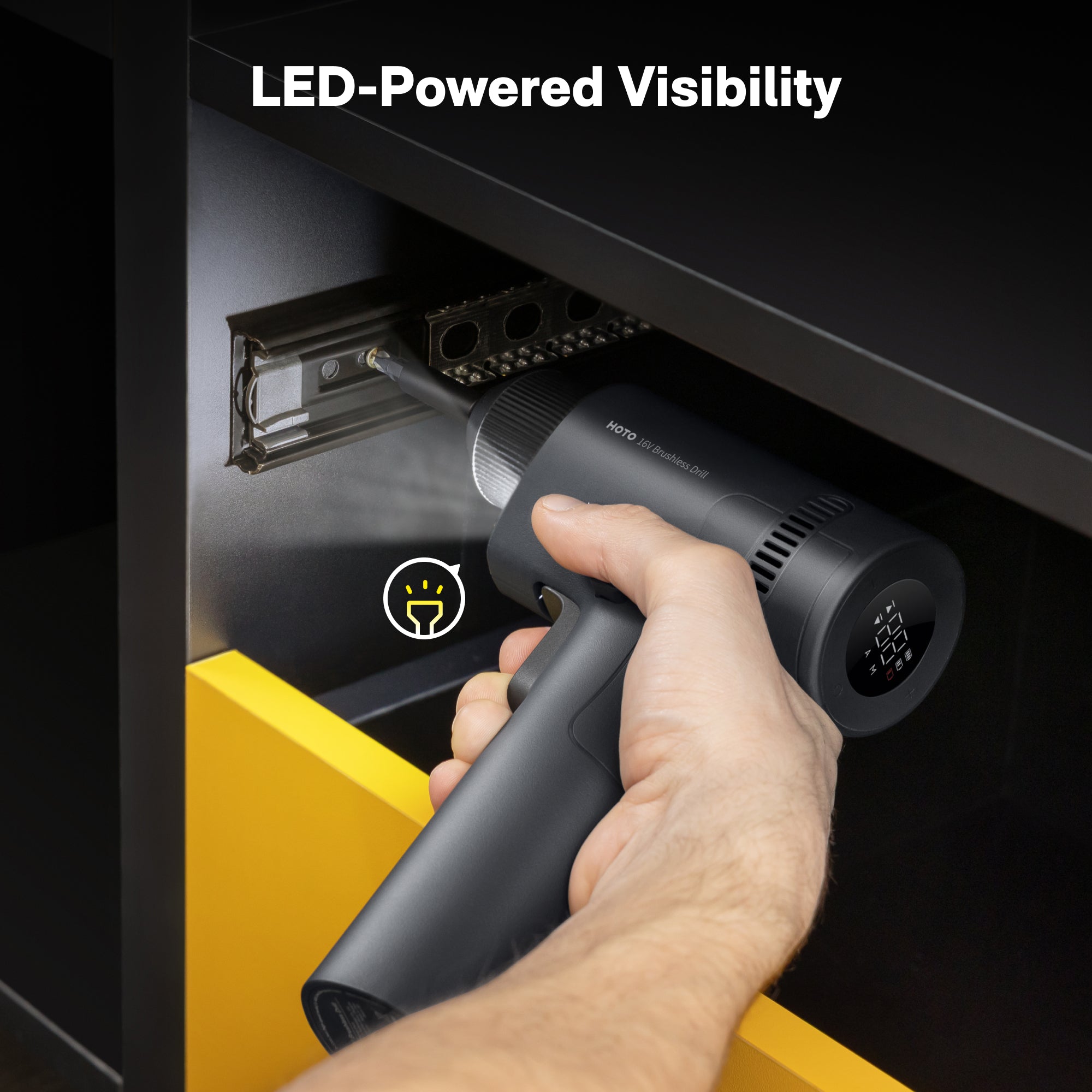 HOTO 16V Brushless Drill - Drill with Confidence