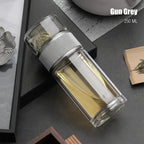 Clear glass bottle with silver lid on a dark surface, labeled 'Gun Grey 250 ML'.