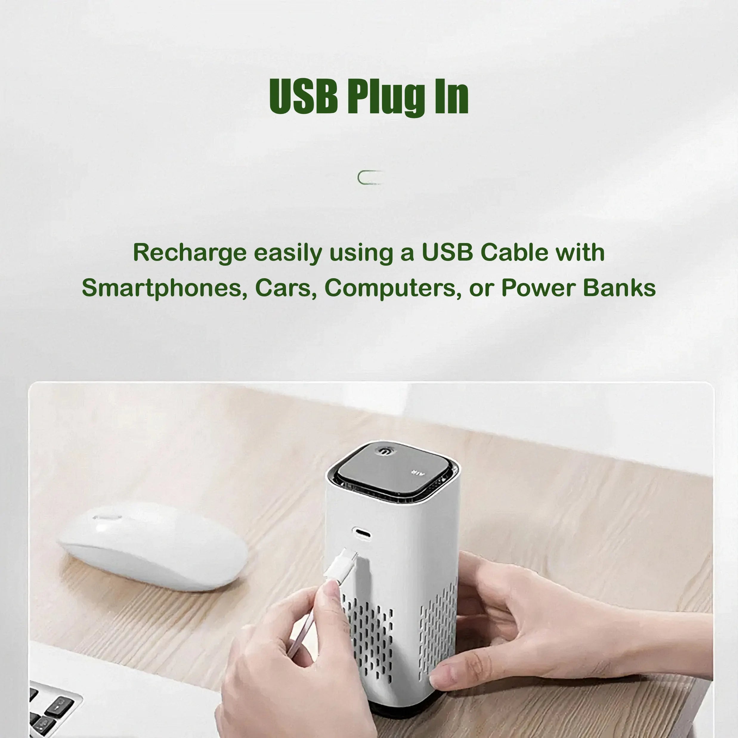 Xiaomi Mini Air Purifier For Car & Home With Negative Ion Air Cleaning