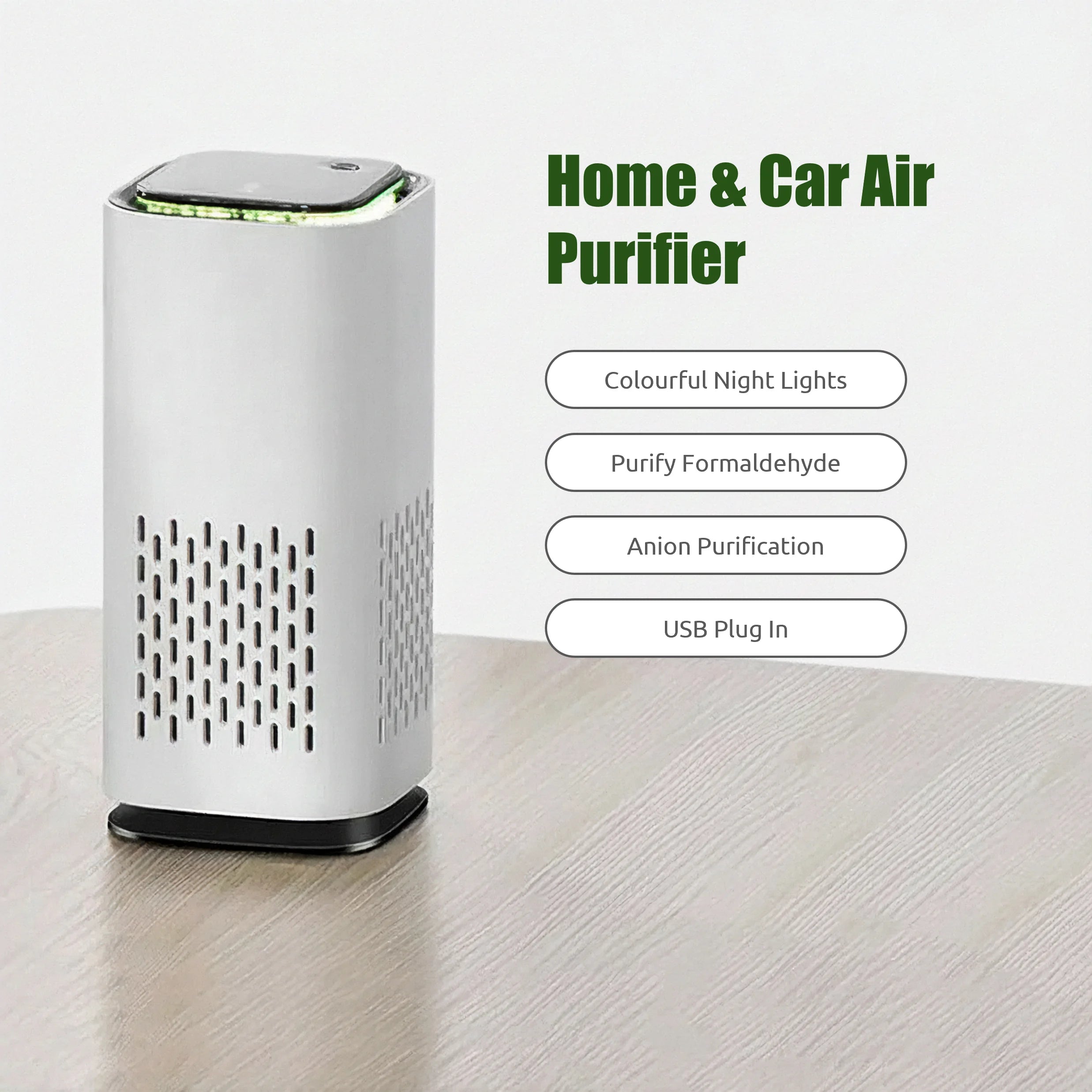 Xiaomi Mini Air Purifier For Car & Home With Negative Ion Air Cleaning