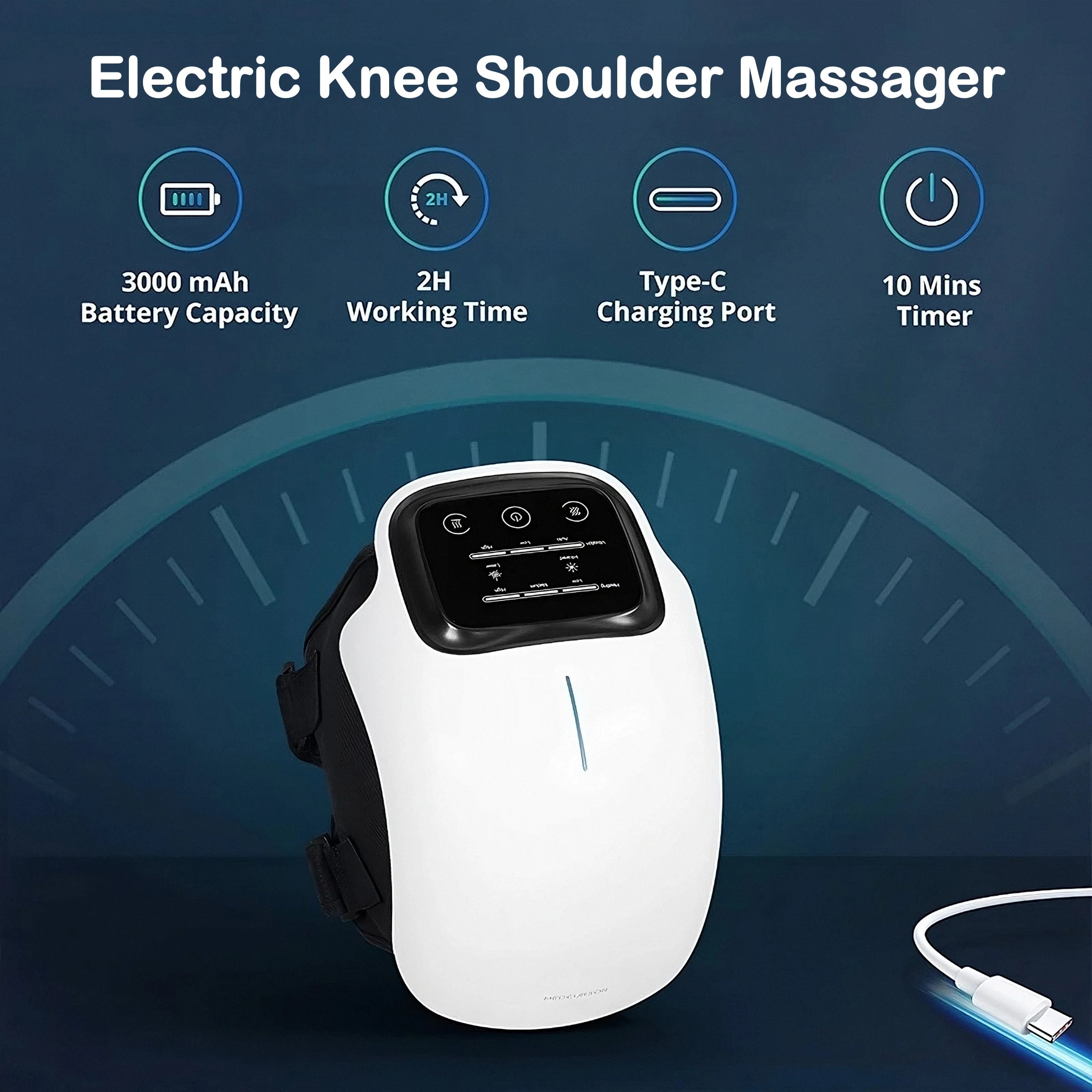 Rechargeable Electric Knee Shoulder Massager Heat Therapy Device