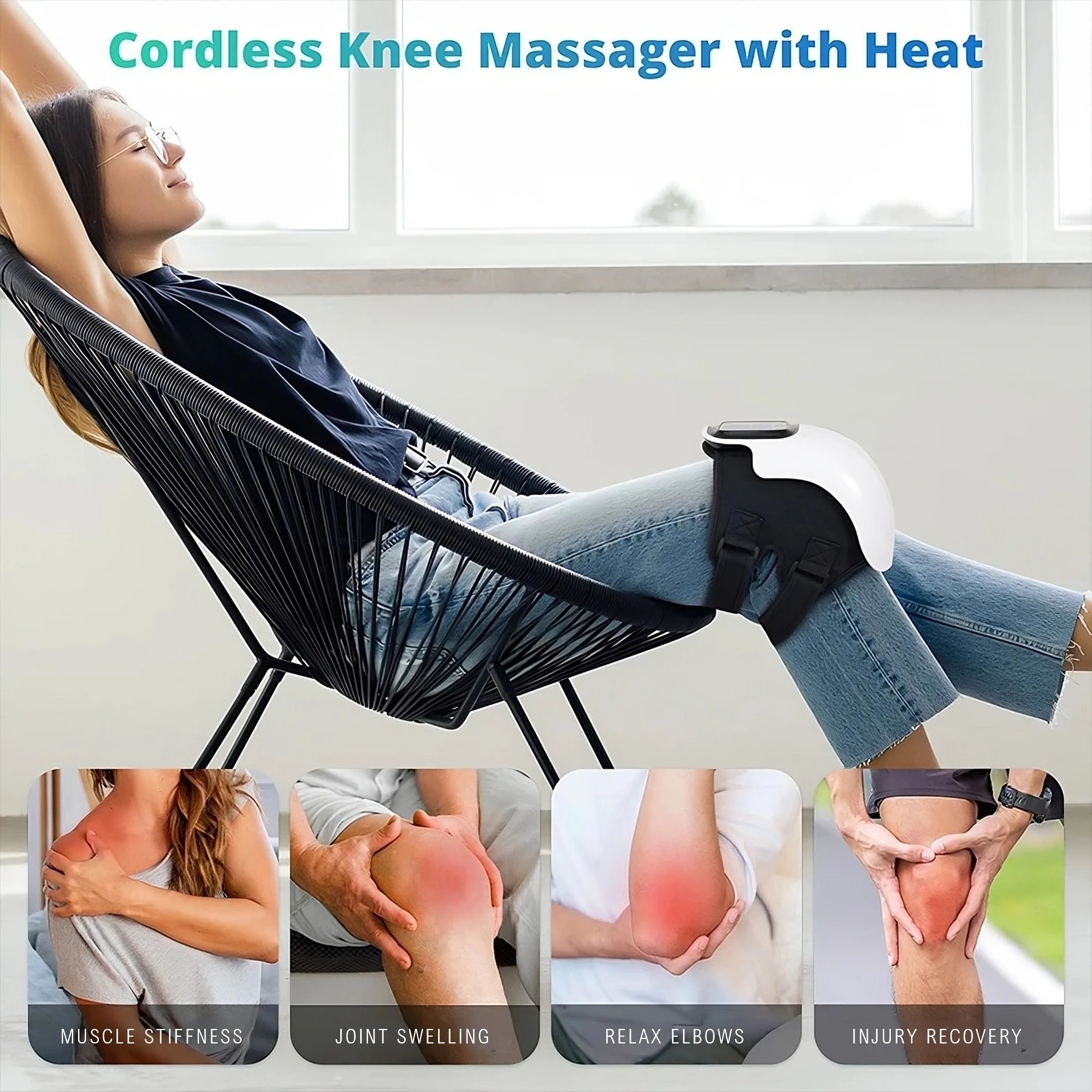 Rechargeable Electric Knee Shoulder Massager Heat Therapy Device
