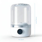 Transparent humidifier with white base on a white background
