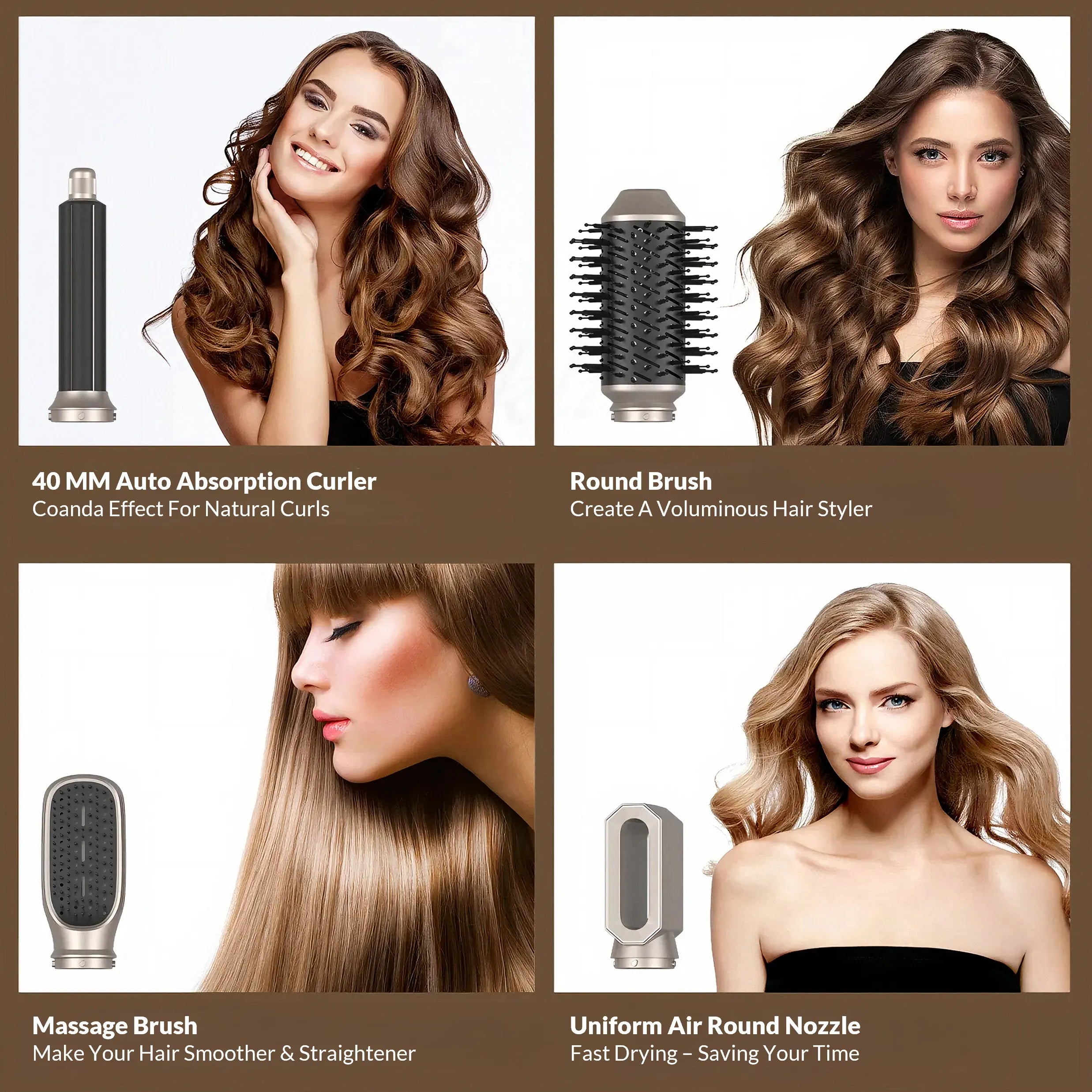 6 In 1 Hair Dryer Brush And Volumizer For Salon Style Results