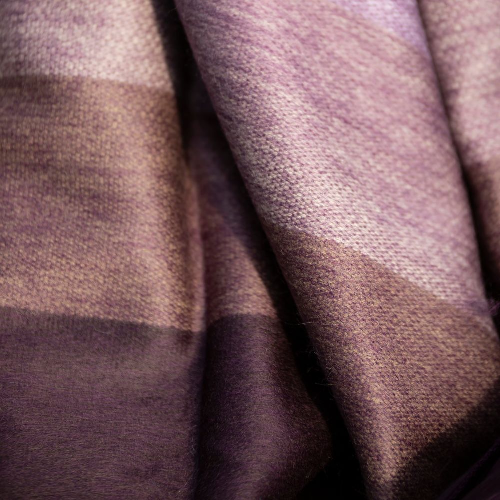 Handwoven Deep Purples Alpaca Throw Blanket From Ecuador