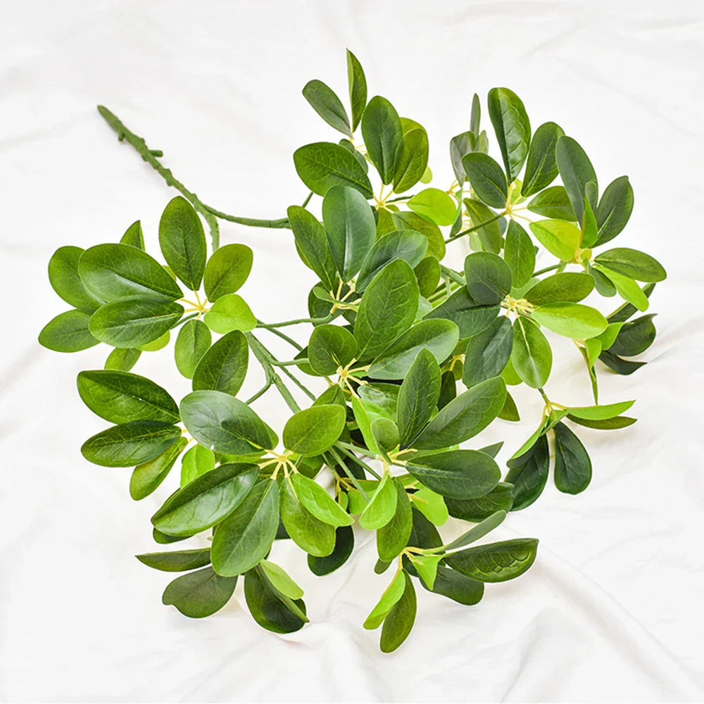 Dlight Decor 73 Cm Tropical Ficus Palm Tree Branch With Monstera Leaves