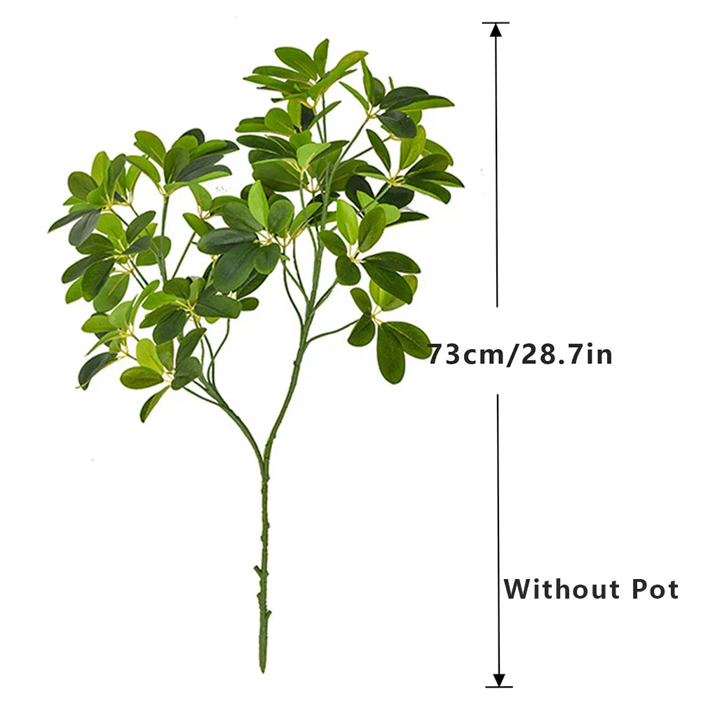 Dlight Decor 73 Cm Tropical Ficus Palm Tree Branch With Monstera Leaves