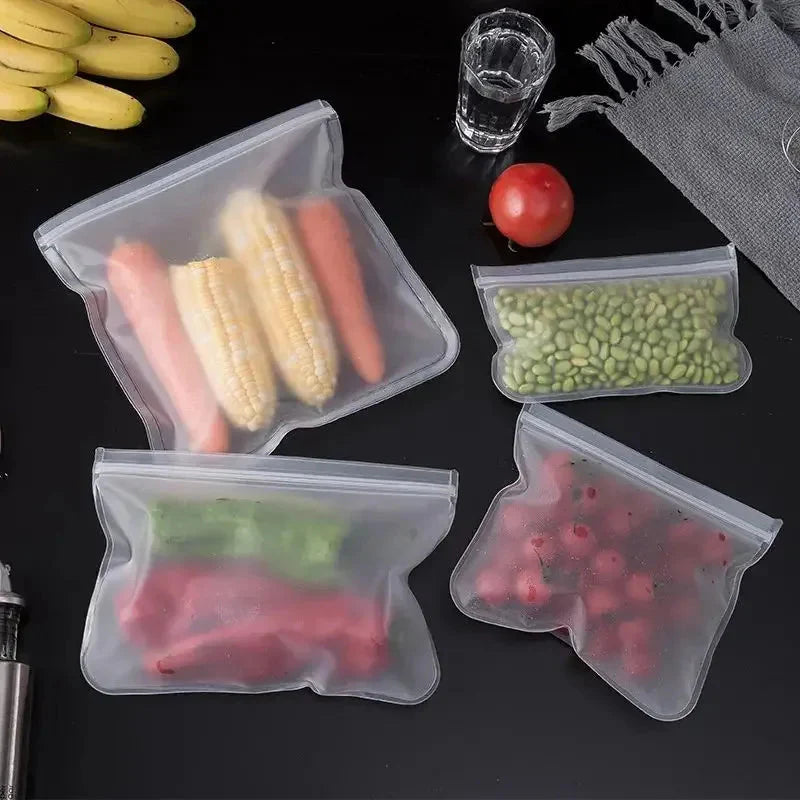 Reusable Silicone Food Storage Bags – Leakproof Zip Containers
