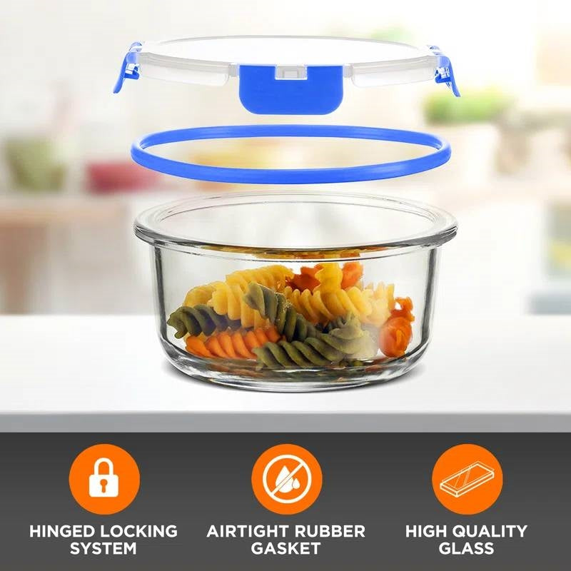 Glass Food Storage Container Bakeware Set with Snap Locking Lids 24 Pieces