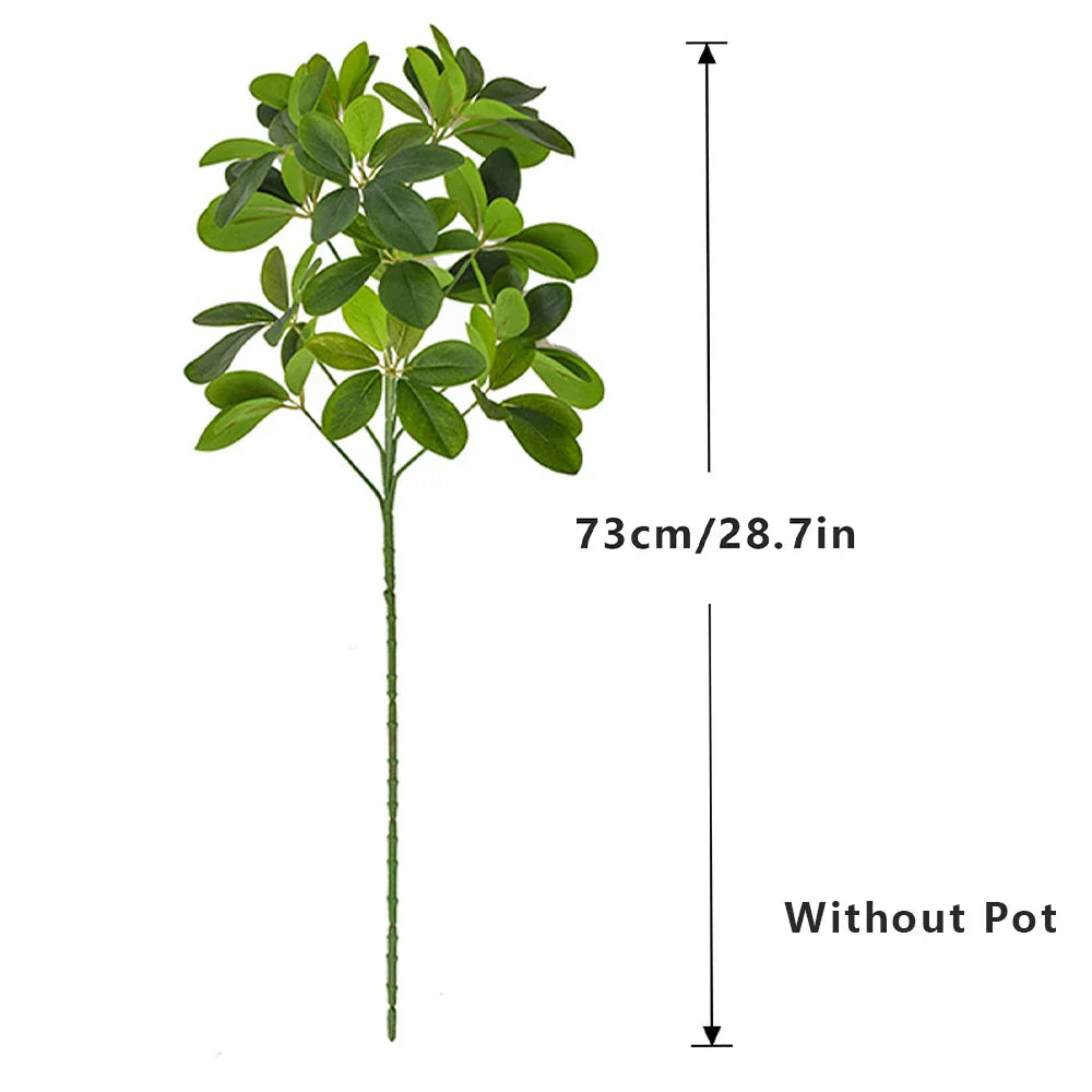 Dlight Decor 73 Cm Tropical Ficus Palm Tree Branch With Monstera Leaves