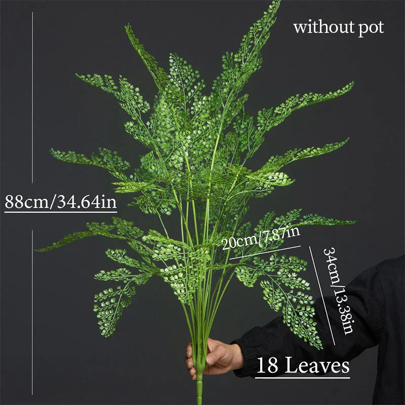 Dlight Decor 88 Cm Tropical Palm Fern Branch With Real Touch Leaves