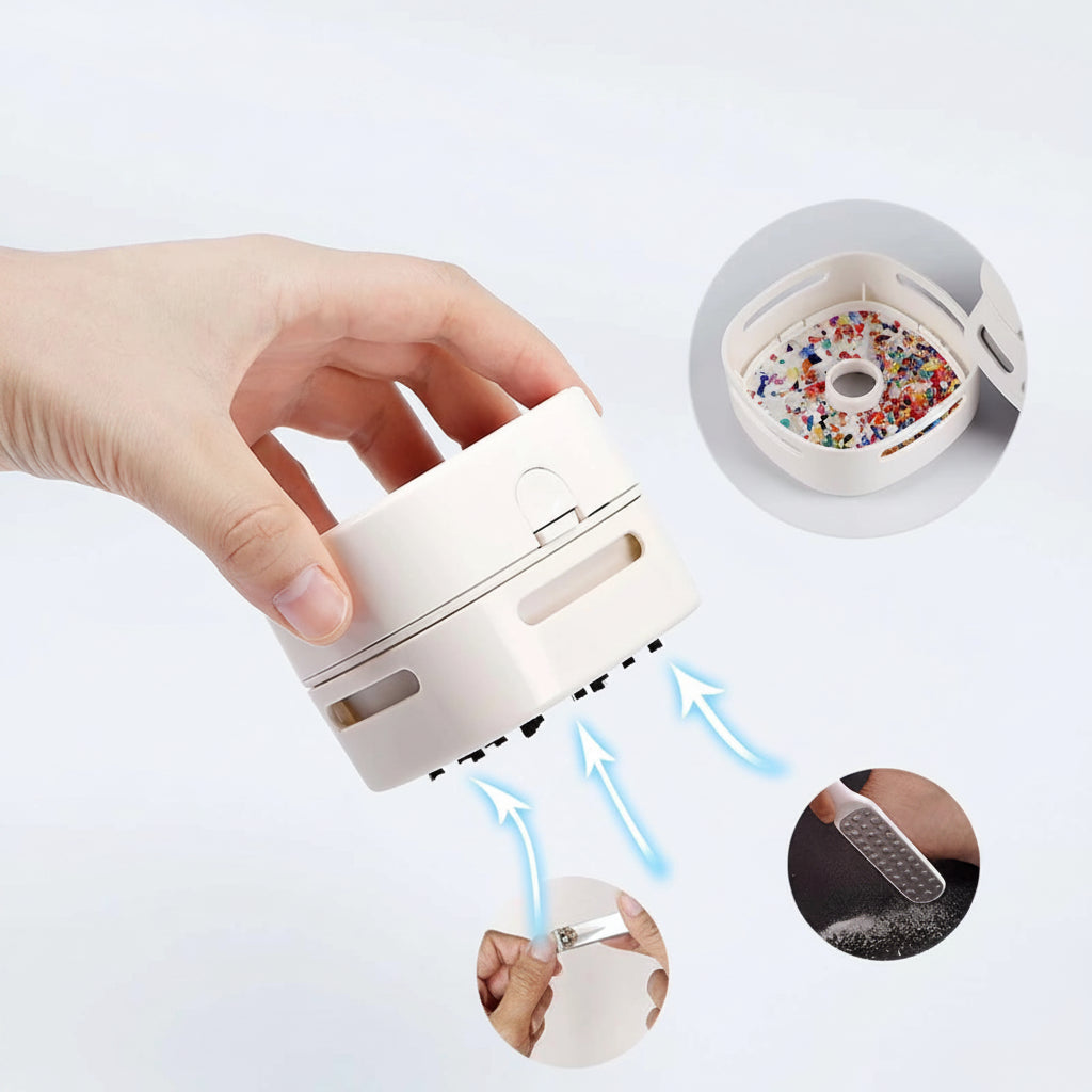 360° Rotating Mini Vacuum Cleaner For Table With Powerful Suction
