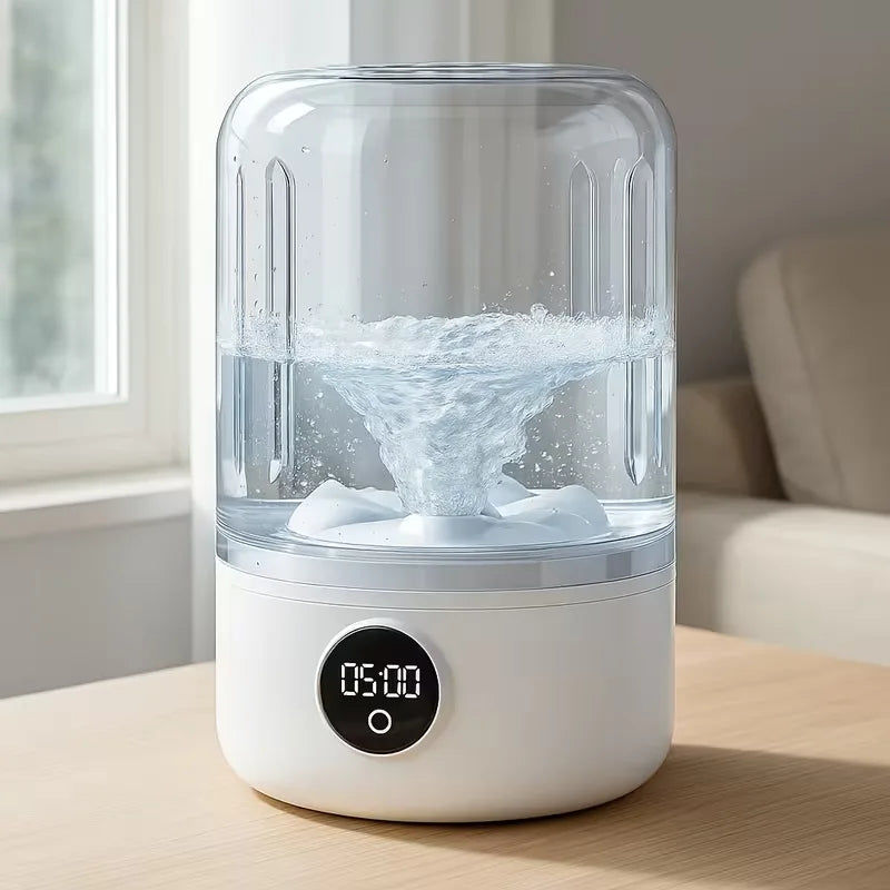 Humidifier with water inside on a table near a window