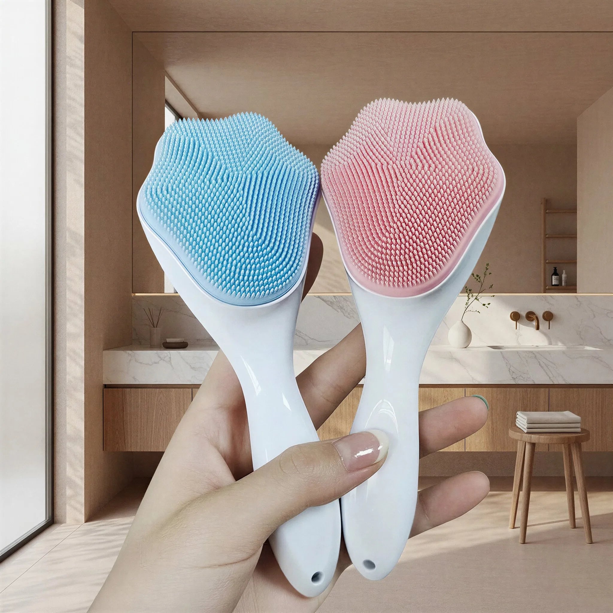 Handheld Silicone Face Scrubber Brush For Gentle Deep Cleansing