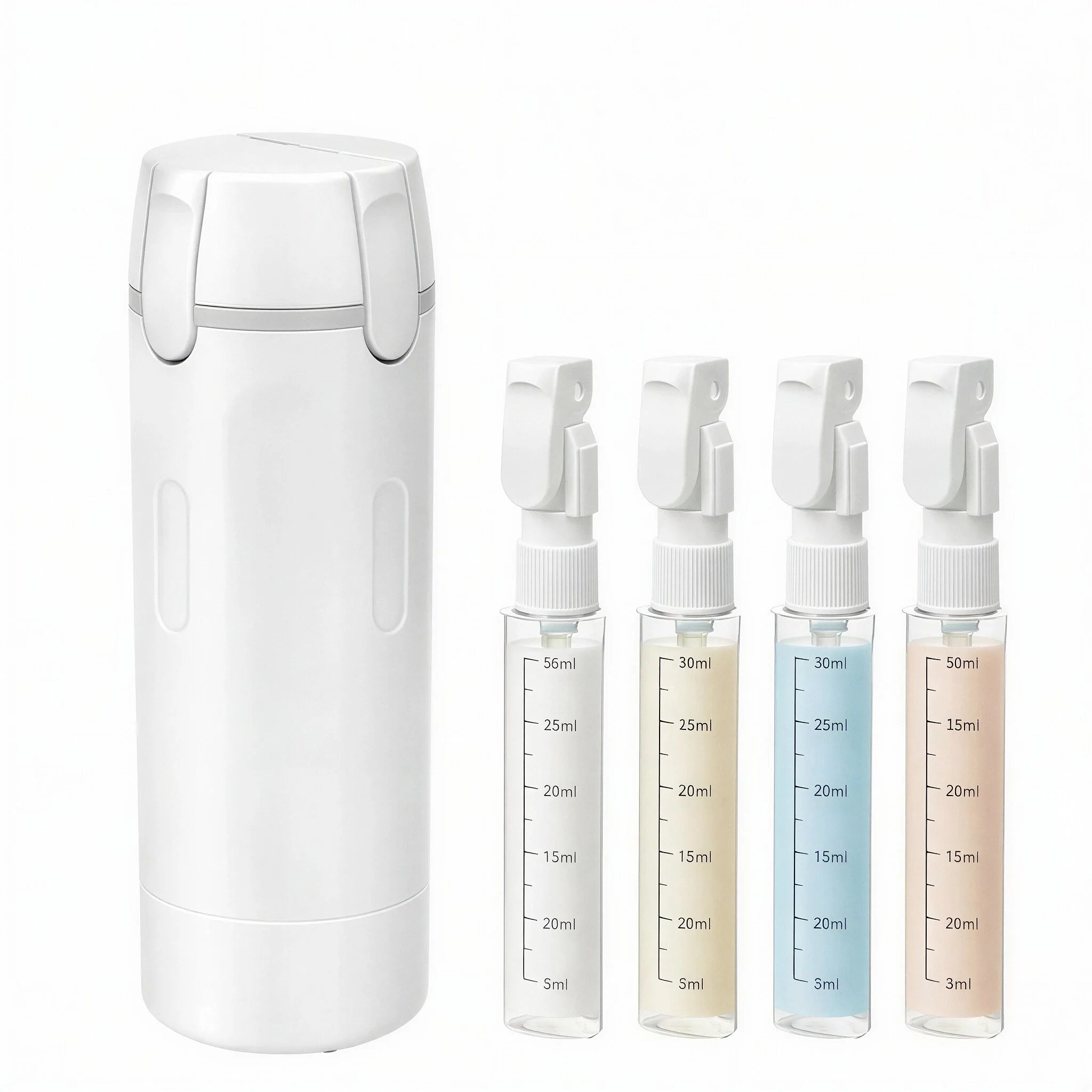 4 In 1 Travel Dispenser Bottles & Toiletry Containers With Labels