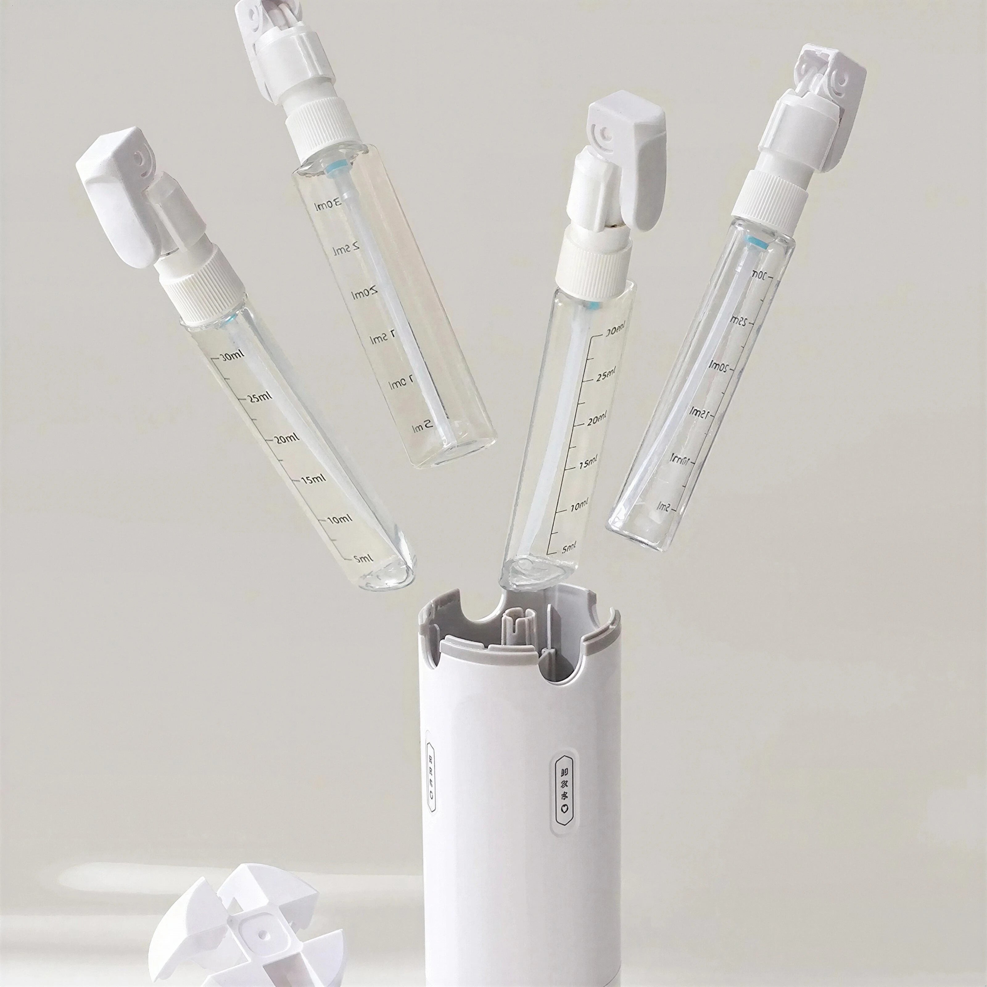 4 In 1 Travel Dispenser Bottles & Toiletry Containers With Labels
