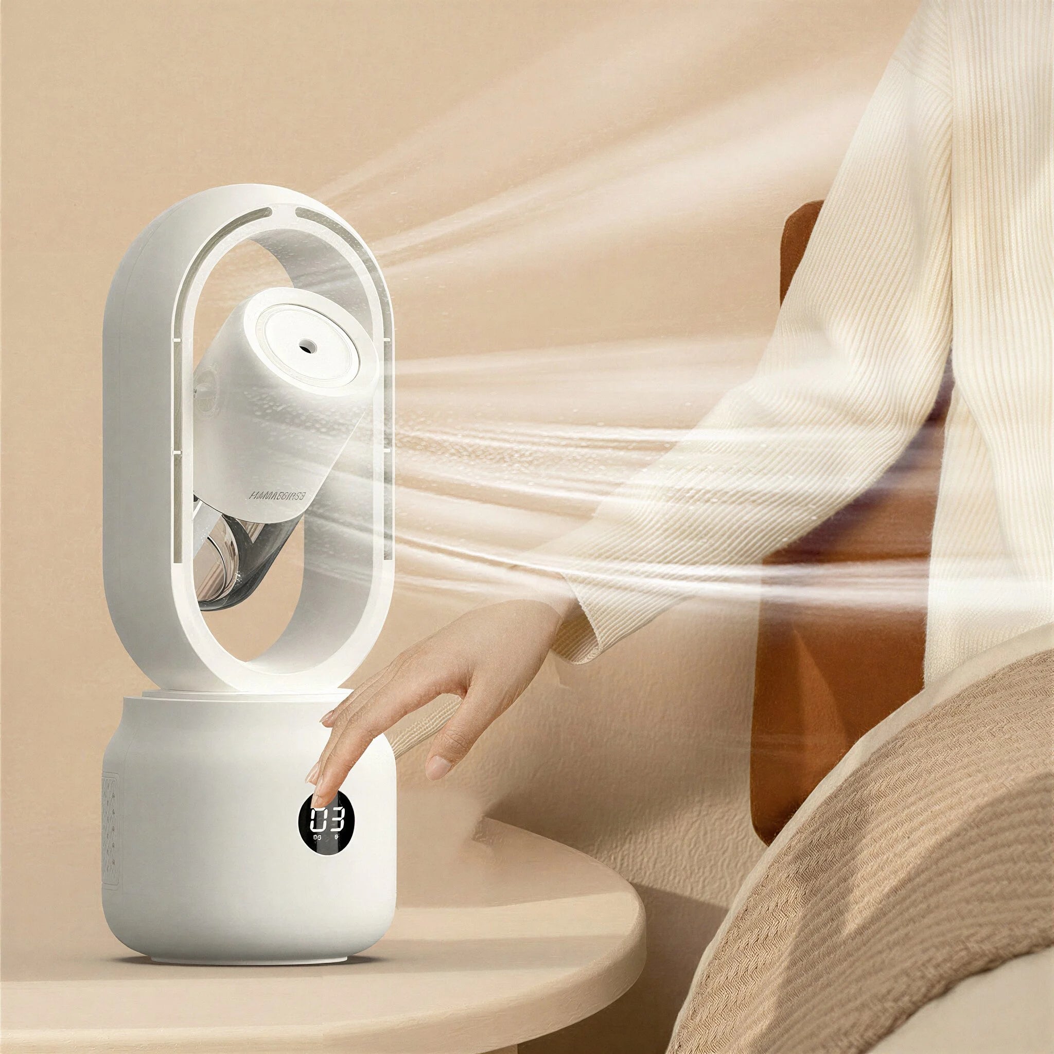 Portable Rechargeable Bladeless Water Cooler With Mist Sprayer