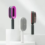 Ergonomic Grip Hairbrush With Quick Clean Base System