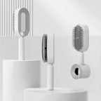 Ergonomic Grip Hairbrush With Quick Clean Base System