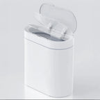 White electronic device with a transparent cover on a light gray background